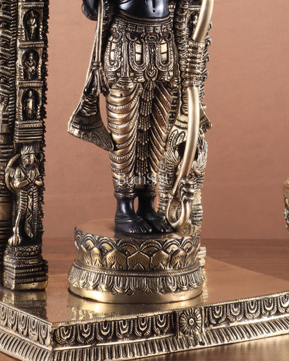 Majestic Ayodhya Ram Lalla Superfine Brass Sculpture - Black Edition, 18.5 Inch