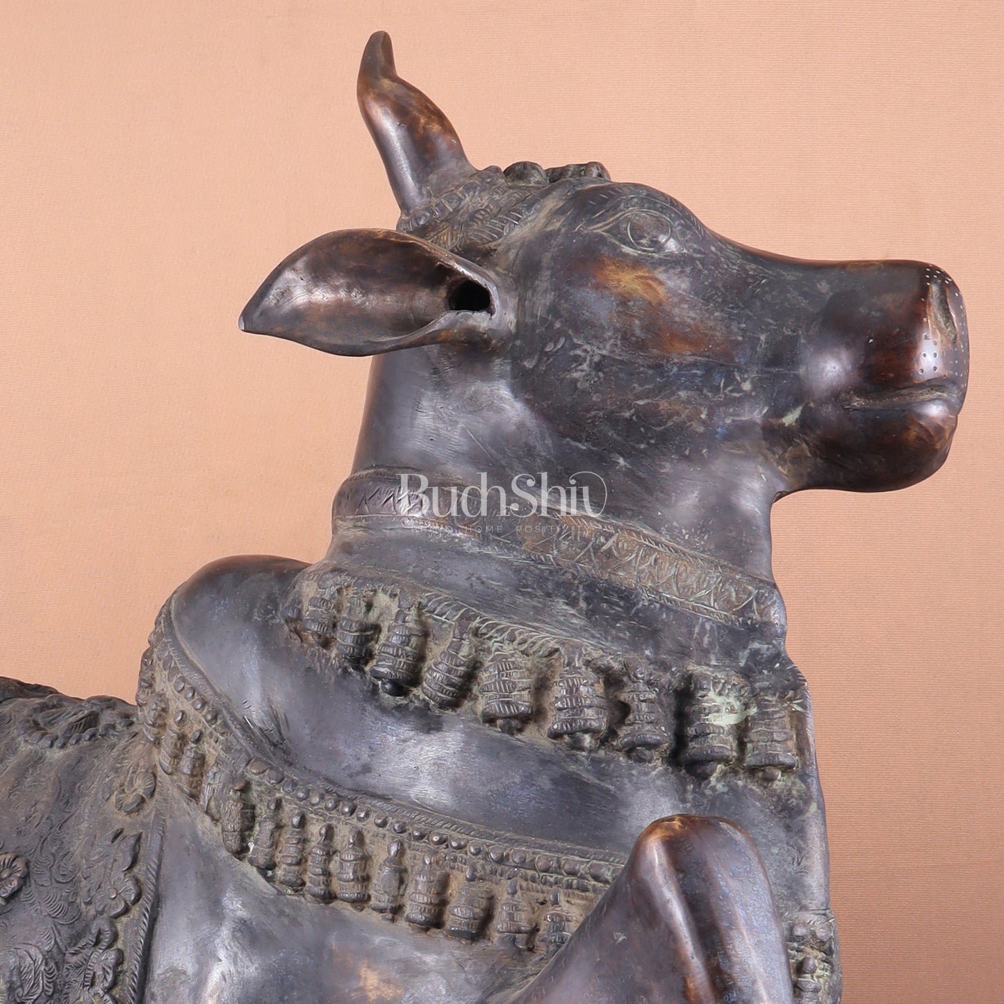 Brass Antique Large Nandi Sculpture | BudhShiv 33"