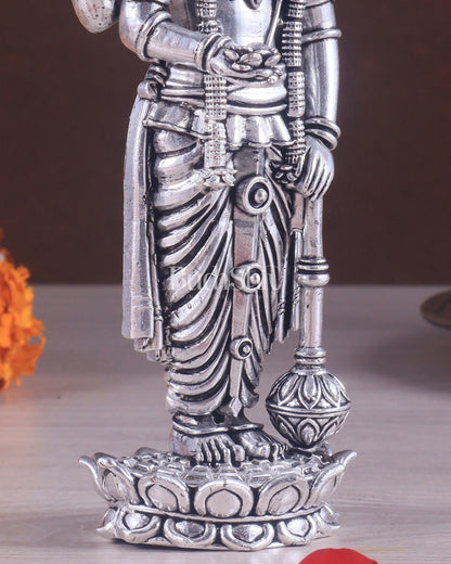 Intricate Brass superfine Vishnu idol 7 inch Silver plated