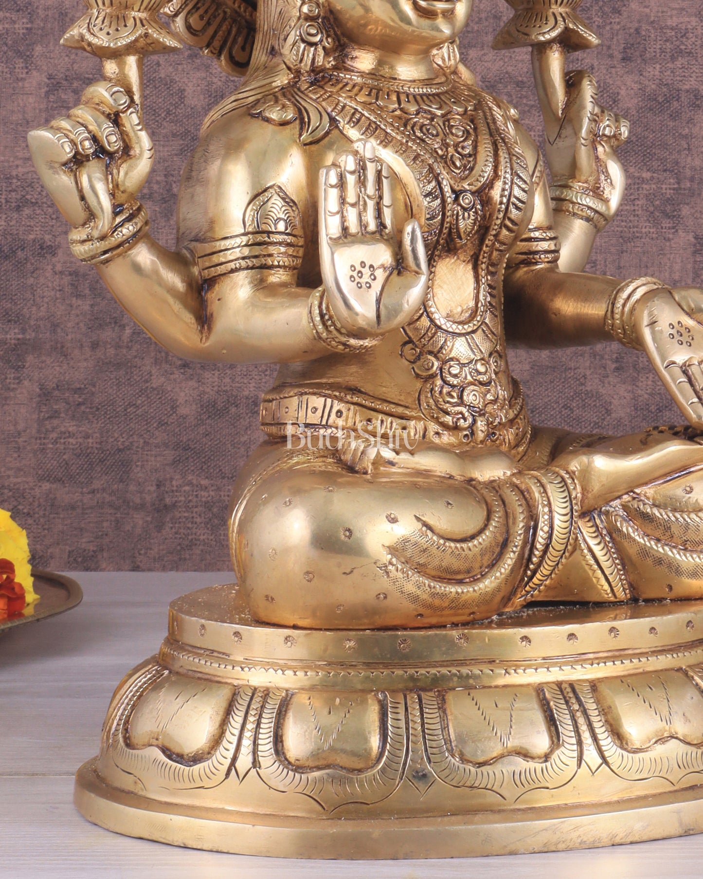 Pure Brass Handcrafted Lakshmi idol 14"