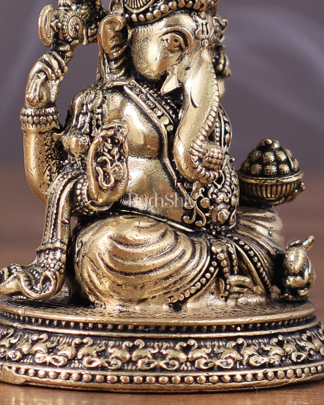 Pure Brass Ganesha superfine Idol 3"