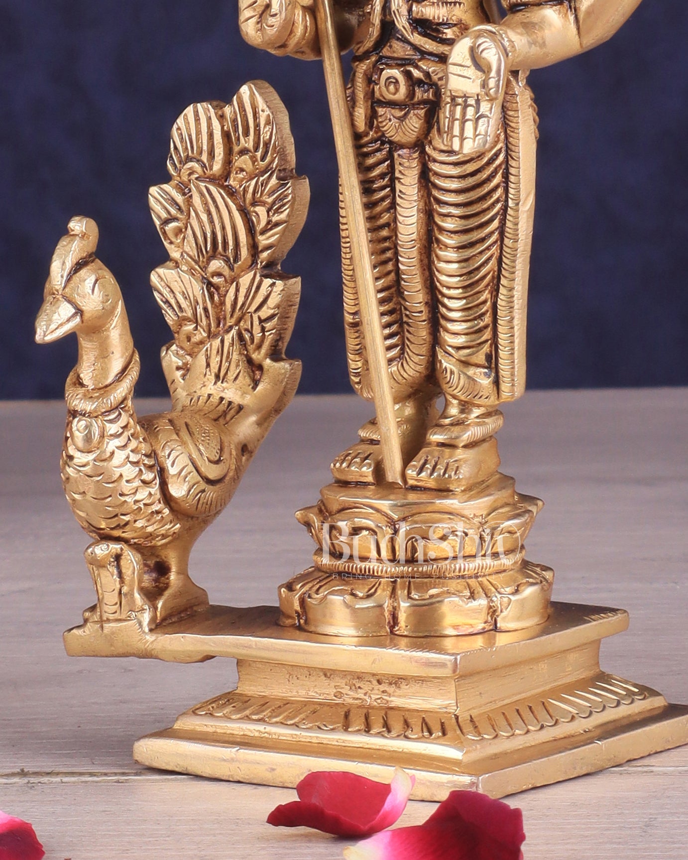 Handcrafted Brass Murugan Idol – 6.5"