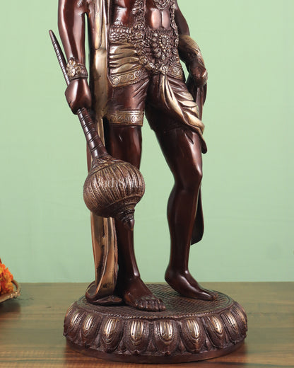 Brass Lord Hanuman Statue Standing 24" Height dual tone