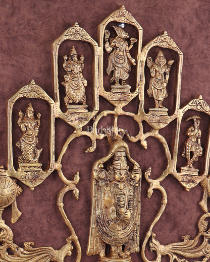 Brass Dashavatar Wall Hanging with Tirupati Balaji – 20"x21.5"