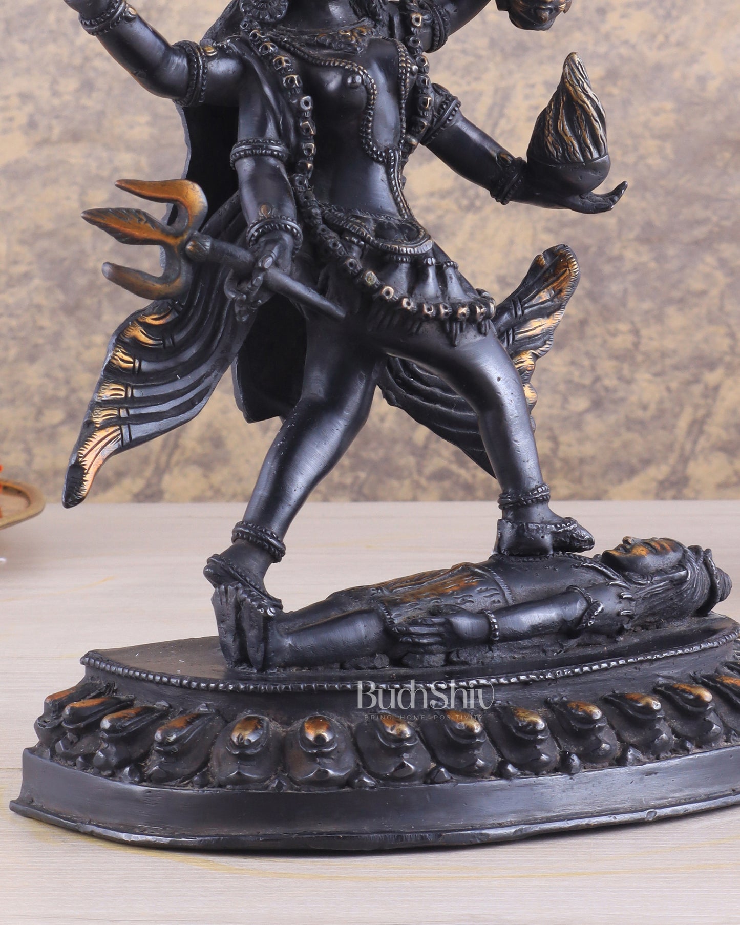 Brass Kali Ma Idol - 9.5 Inch