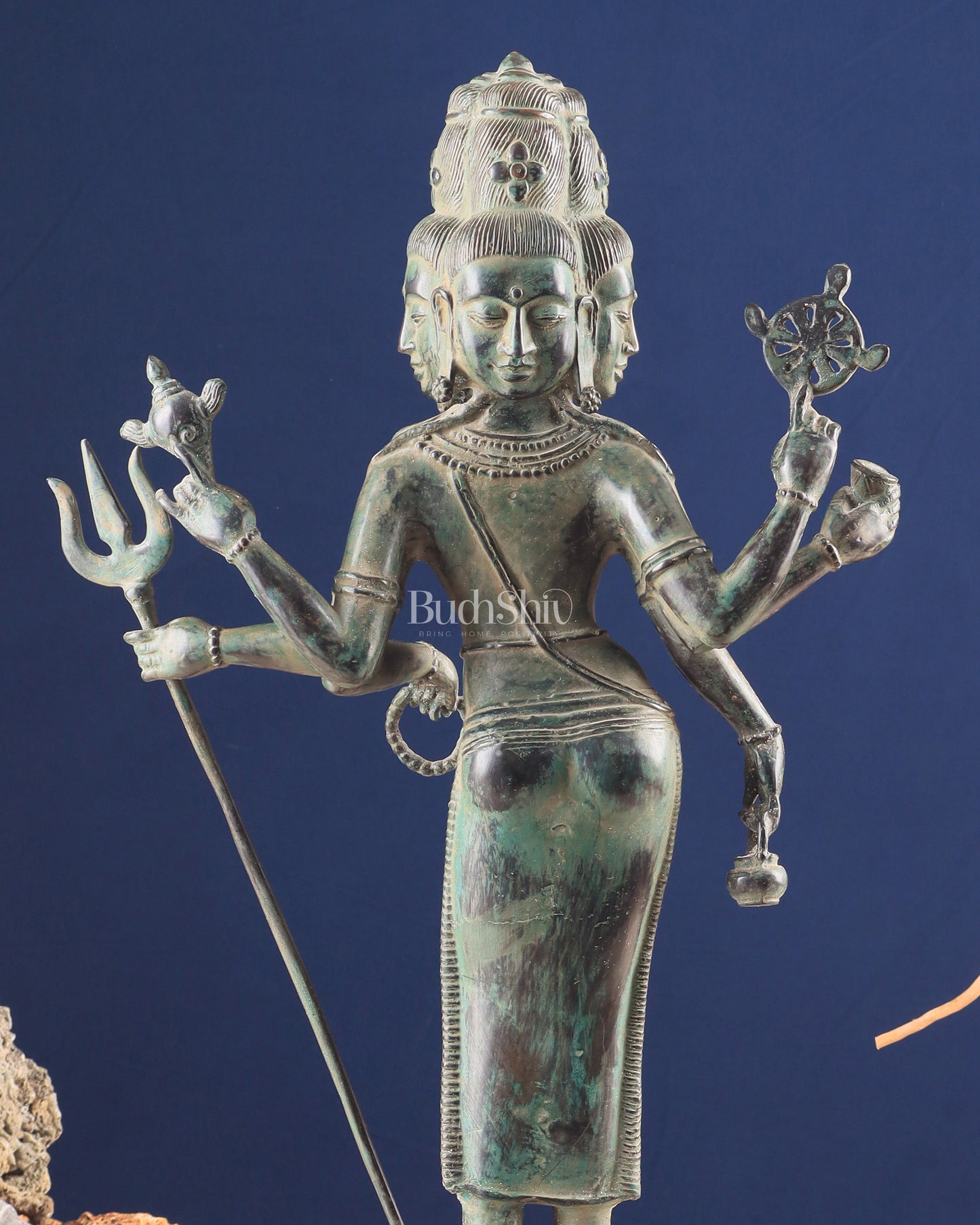 Bronze Standing Lord Brahma Statue | Indonesian Lost Wax Casting 21.5"