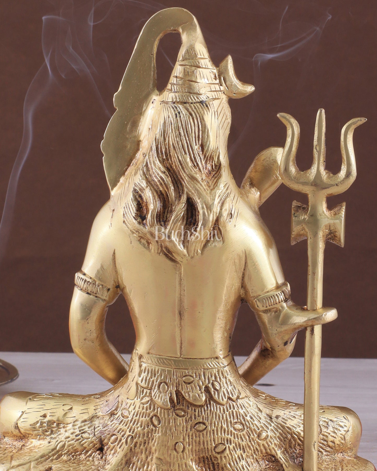 Brass Lord Shiva in Meditation Statue 8"