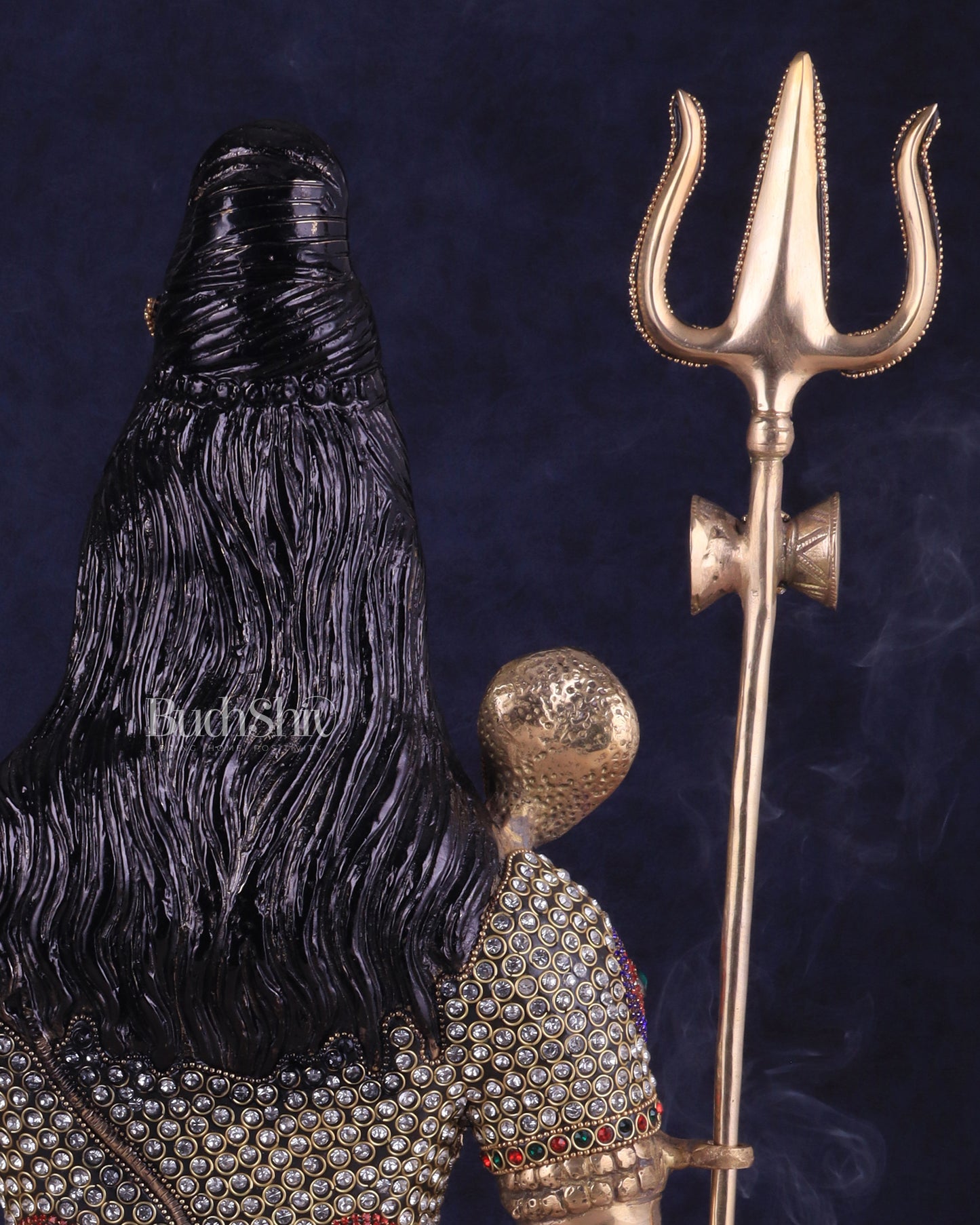 Handcrafted Pure Brass Lord Shiva Statue - 23" Height Jewelled up work