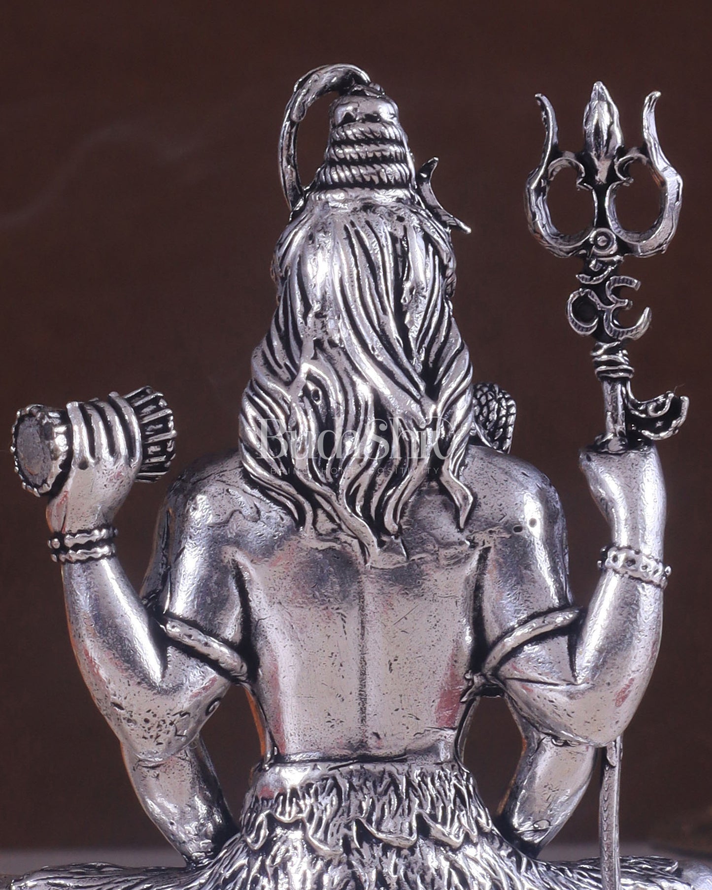 Pure Brass Superfine Silver Plated Lord Shiva in Meditation Idol - 4" Tall