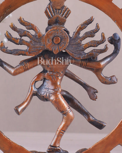 Brass Superfine Nataraja Idol - 7.5 Inch light orange tone