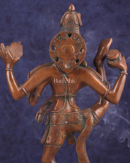 Brass Dancing Shiva Rudratandava Sculpture - Vintage Tone