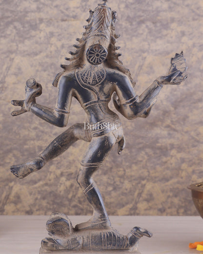 Antique Brass Dancing Shiva Idol | Unique Pose with sand finish 10"