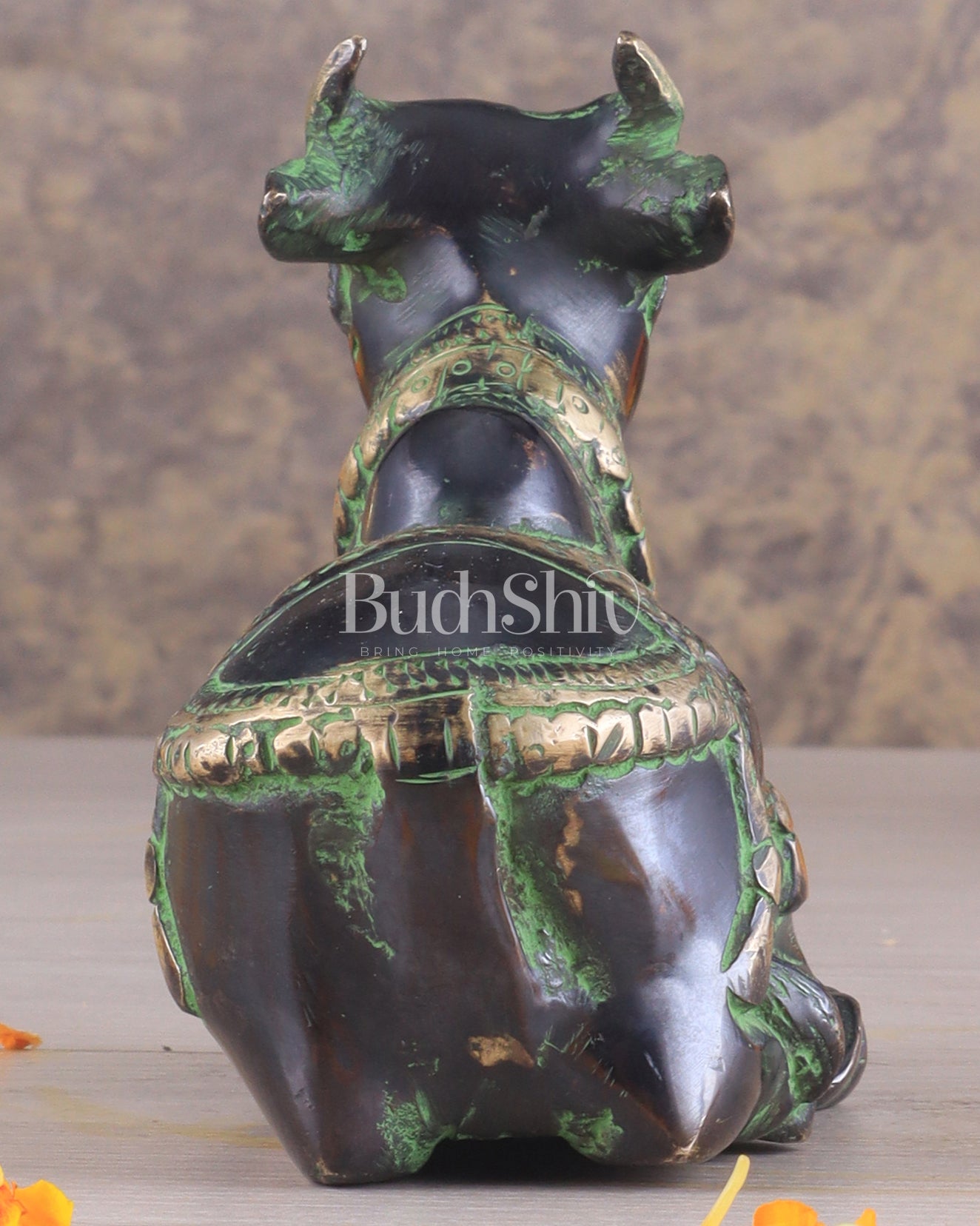 Brass Nandi Idol Black and green tone | 6"