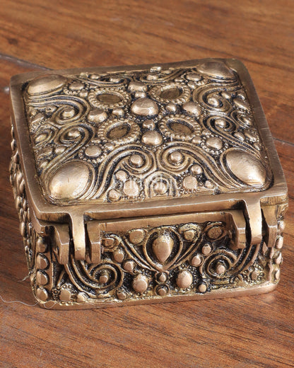 Unique Brass Square Multipurpose Storage Box