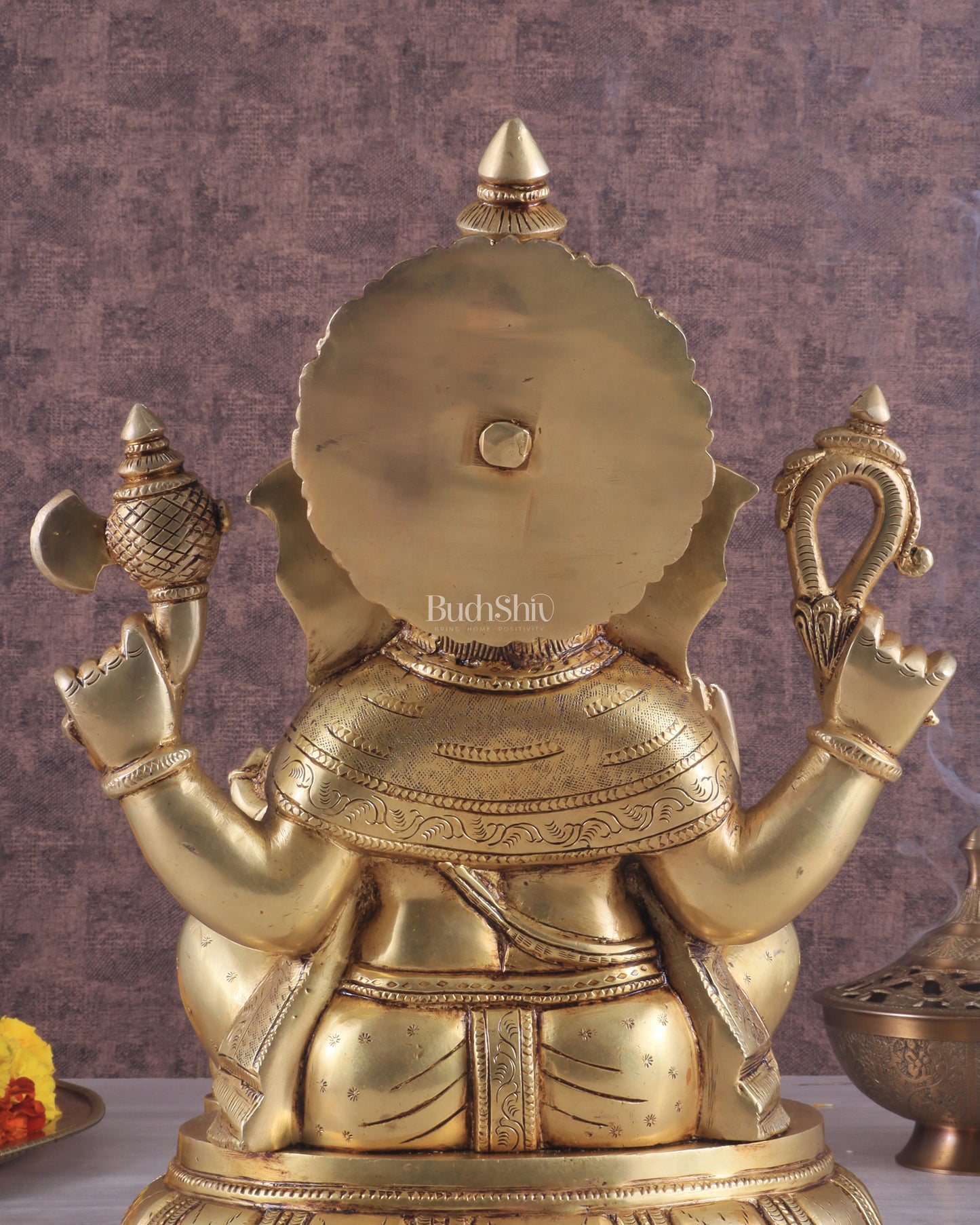 Brass Superfine Lord Ganesha Handcrafted Idol 13.5"