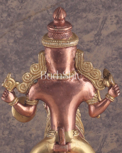 Pure Brass Large Khandoba Bhairava – Shiva on Horse Statue (South Copper Tone) 21" tall