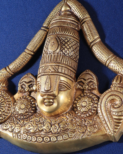 Pure Brass Lord Venkateshwara Tirupati Balaji face Wall Hanging 10 inch