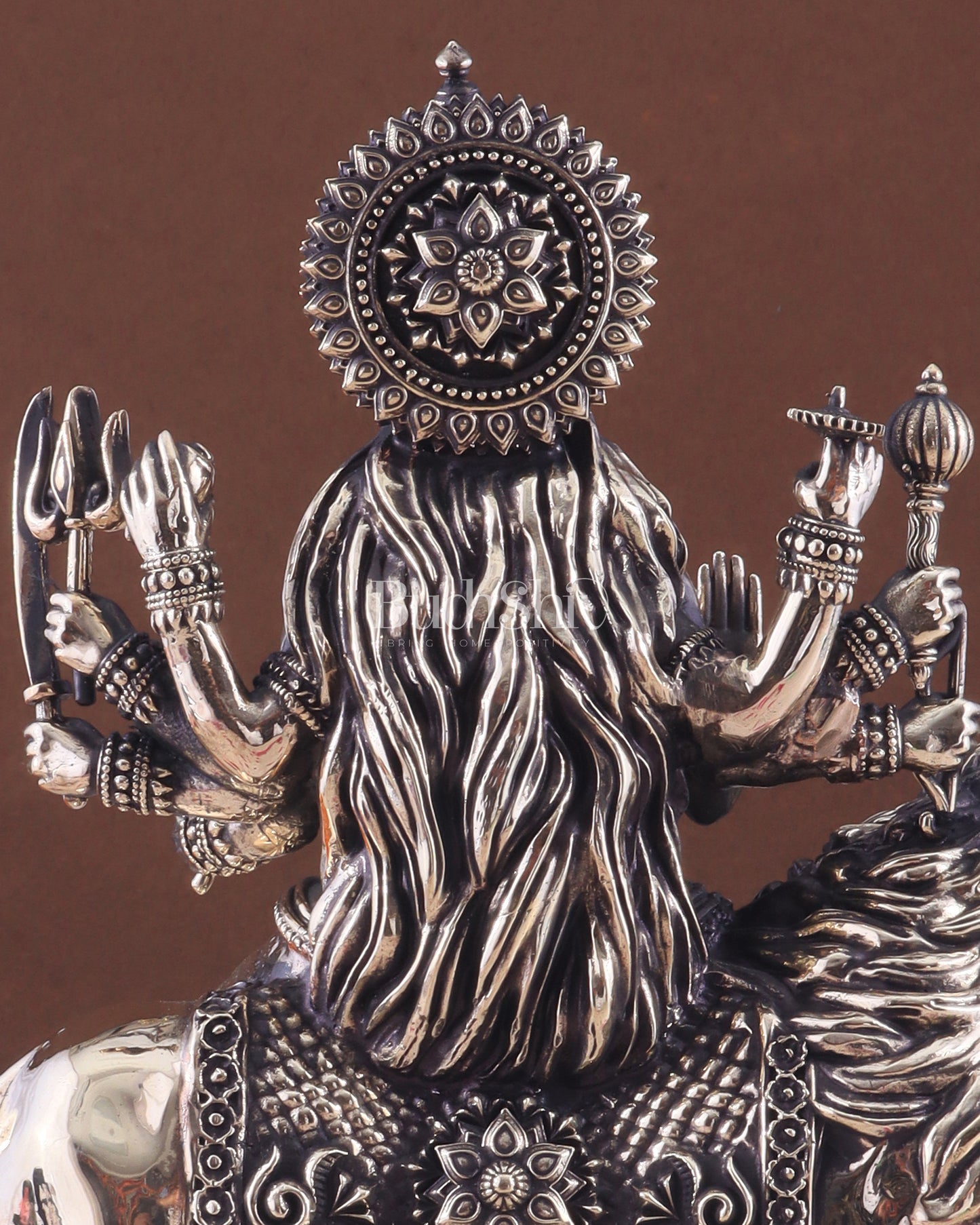 Intricate Superfine Brass Goddess Durga Sherawali Mata Idol 12"