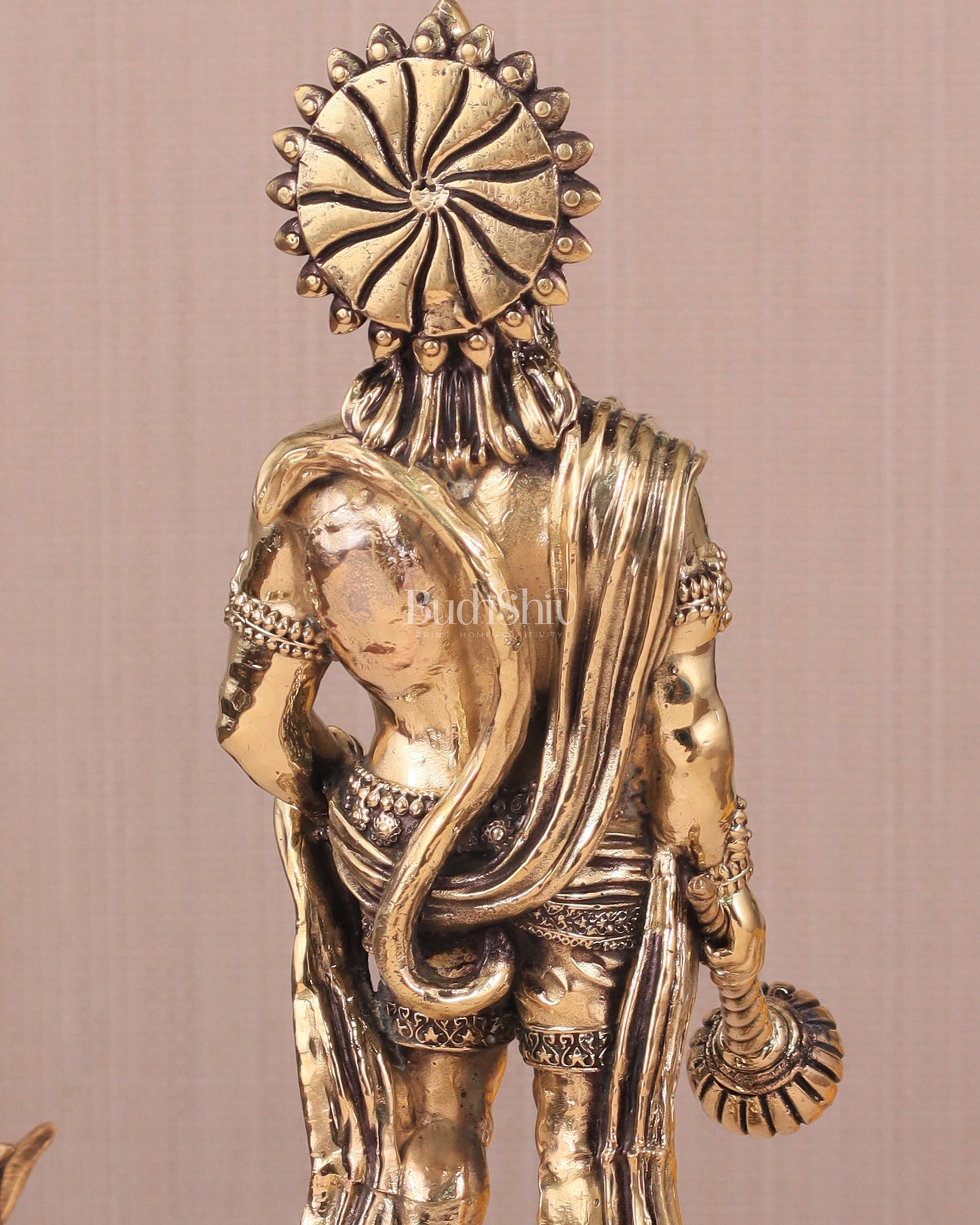 Intricate Standing Hanuman Ji Brass Sculpture - 10.5"