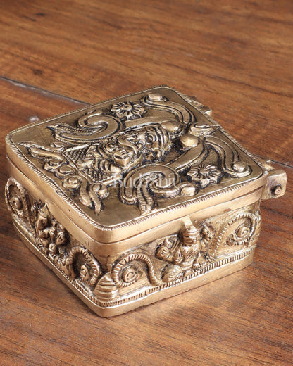 Pure Brass Small Ganesha Multipurpose Unique Storage Box