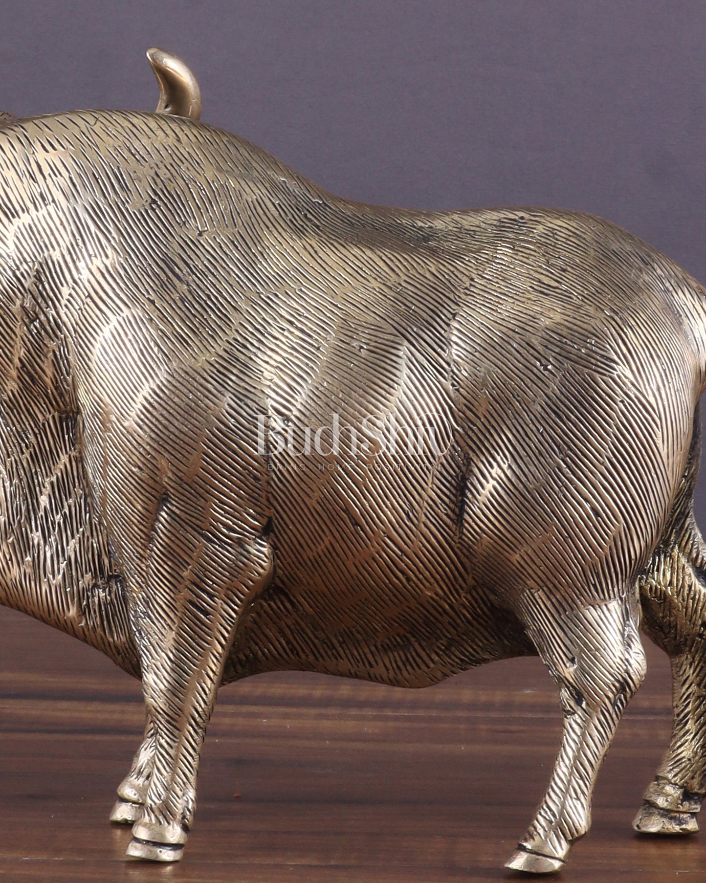 Pure Brass Standing Bull Statue – Vastu & Feng Shui Recommended