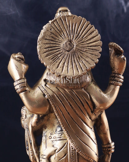 Pure Brass Standing Dhanvantari Idol 8"