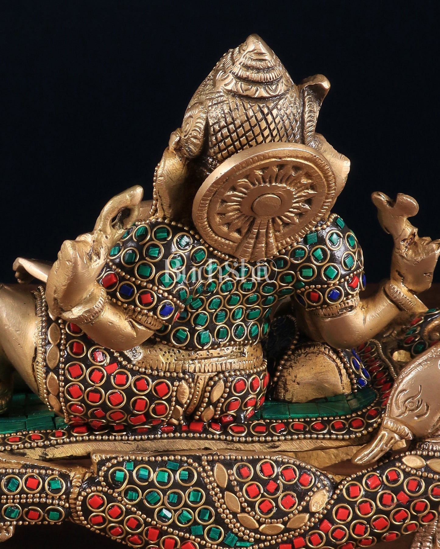 Handcrafted Brass Ganesha Statue on Peacock Throne statue