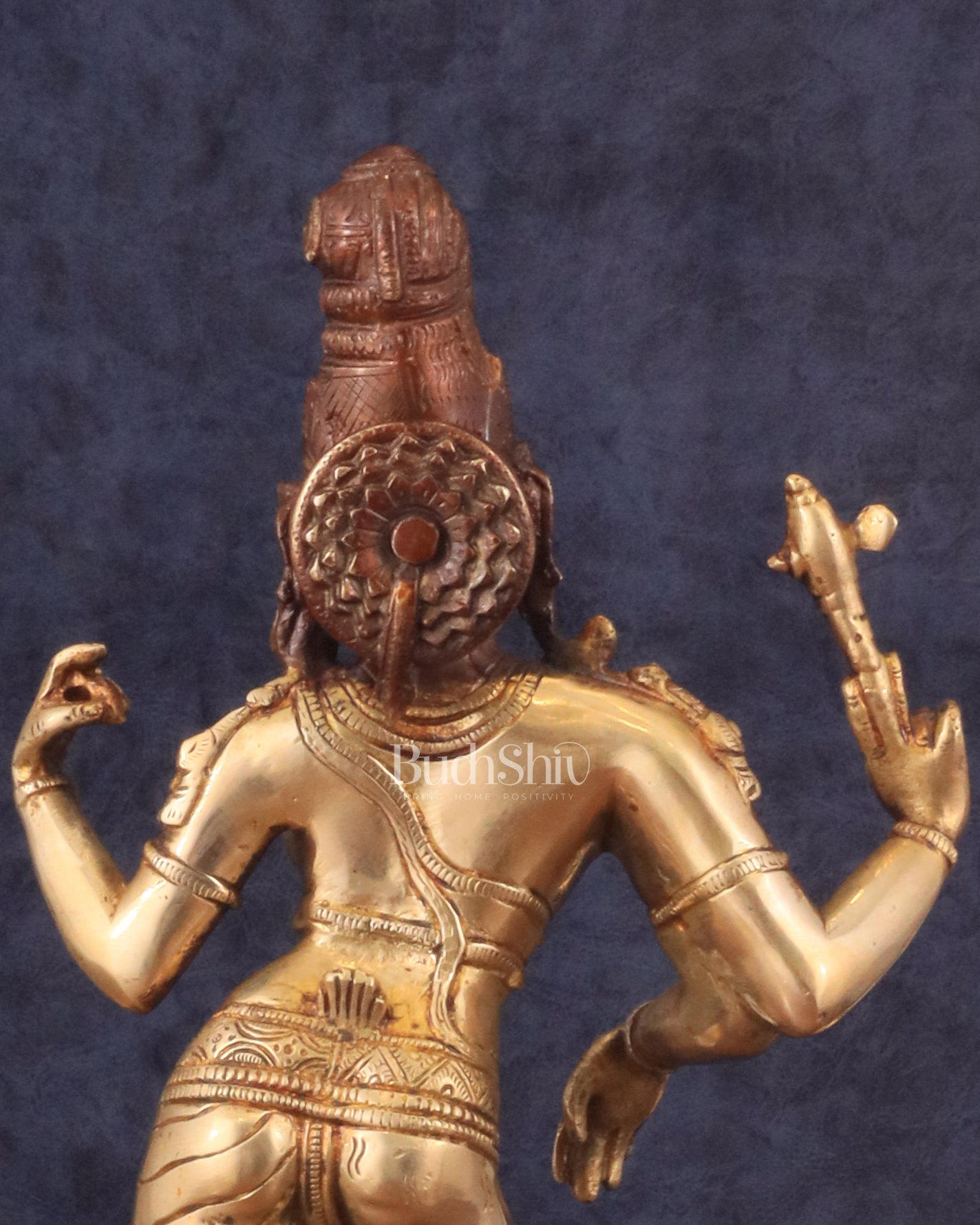 Pure Brass Ardhanarishwara Shiv Parvati Sculpture - 15.2 inch