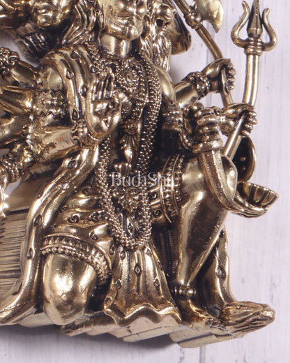 Pure Brass Panchmukhi Hanuman Wall Hanging – Divine Protection 4"