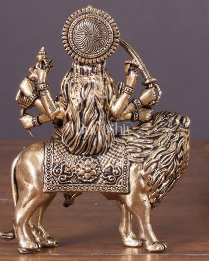 Durga Pure Brass Intricate idol 3"