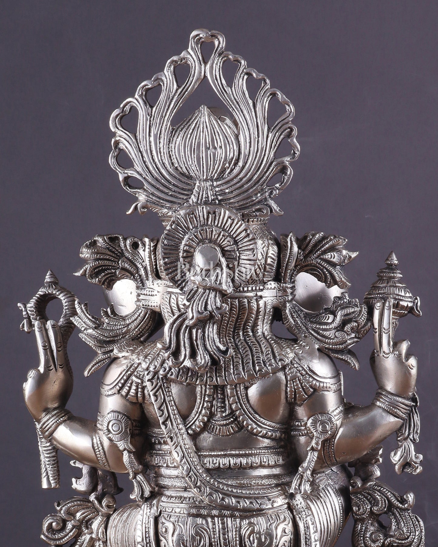 Pure Superfine Brass Lord Ganesha Unique Statue 14 inch silver plated