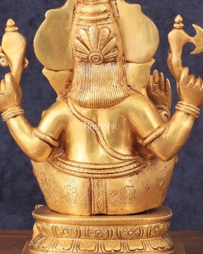 Pure Brass Cute Ganesha Statue 12 inch