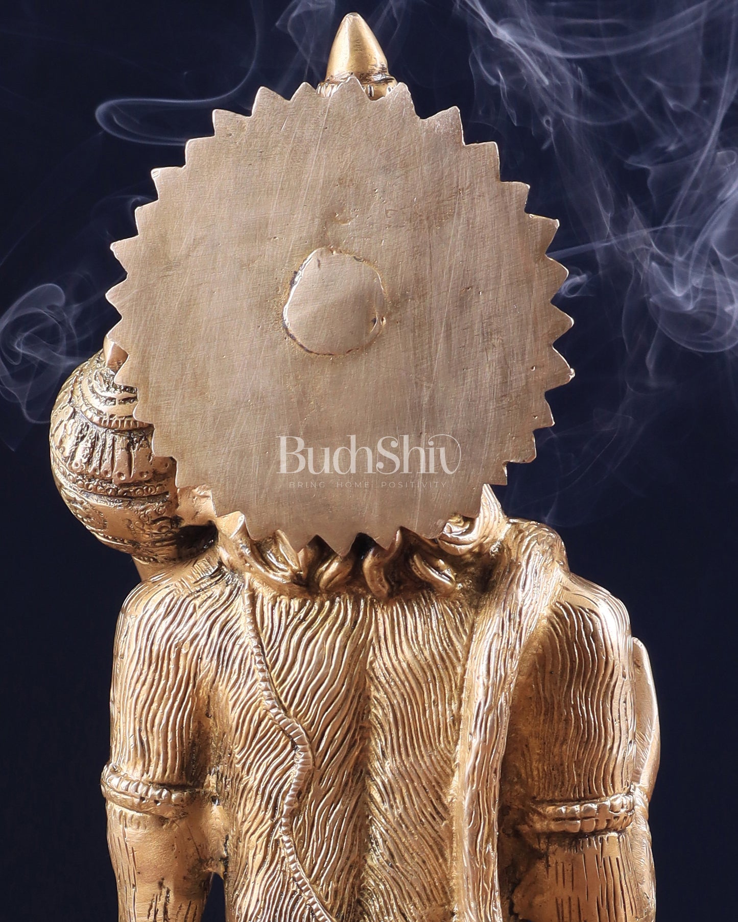 Pure Brass Blessing Hanuman Statue 11.5"