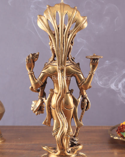 Pure Brass Resting Ganesha Statue 12"