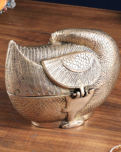 Pure Brass Unique Duck-Shaped Multipurpose Storage Box – Elegant Home Décor