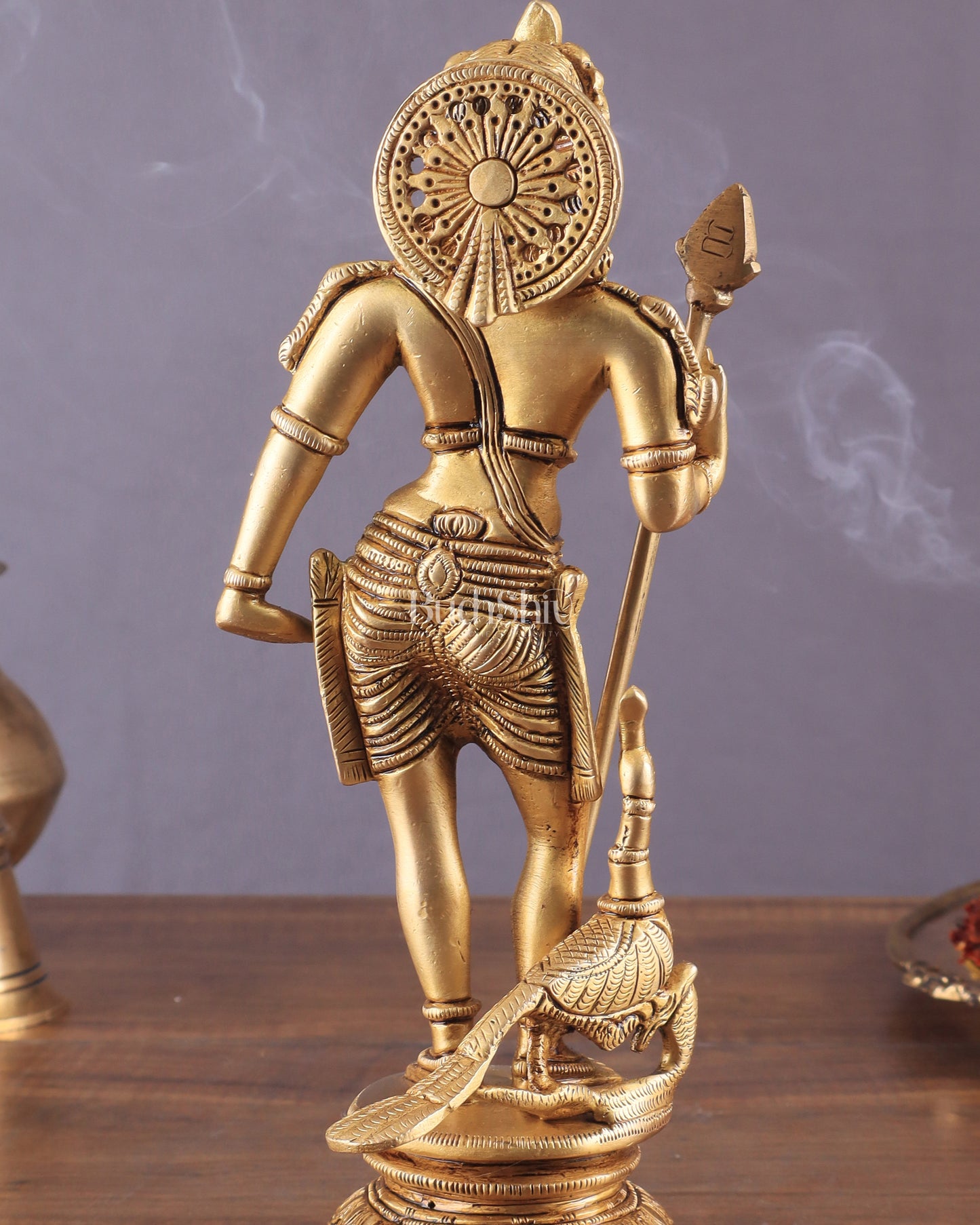 Pure Brass Lord Murugan Swamy Statue 10"