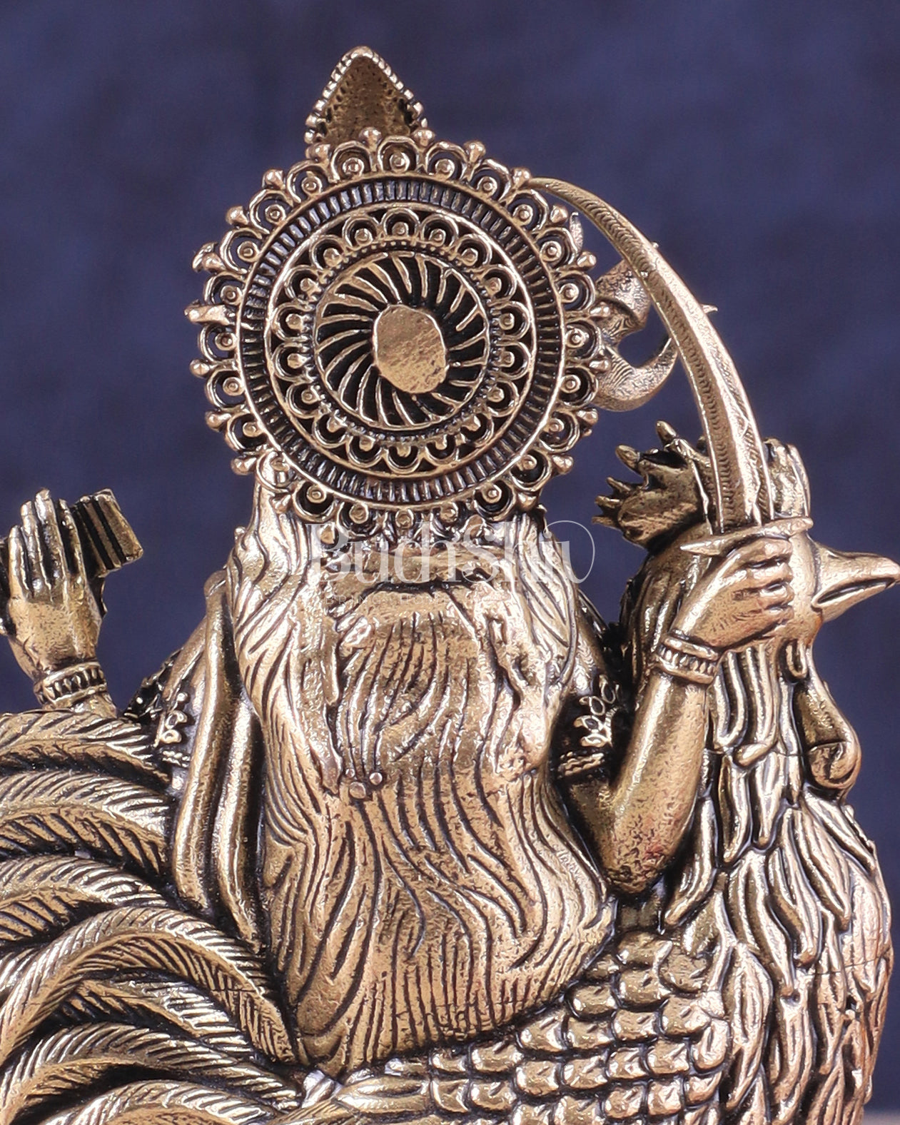 Pure Brass Bahuchara Mata Idol Sitting on Hen – Superfine Finish 4"