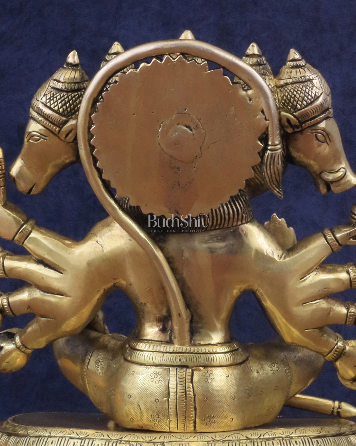 Superfine Brass Panchmukhi Hanuman with Crossed Legs 11"