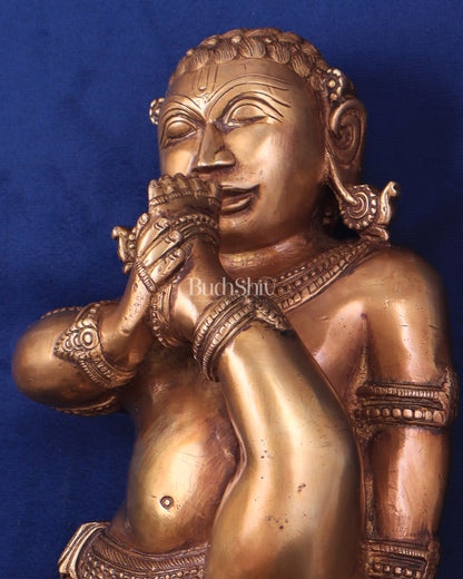 Pure Brass Wall Hanging Baby Krishna Statue