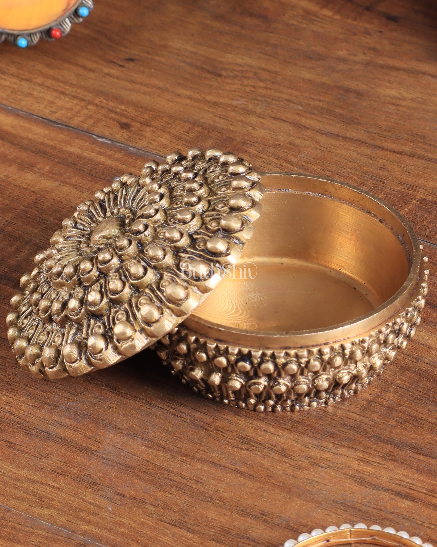 Pure Brass Mandala Design Kumkum Box / Multipurpose Box