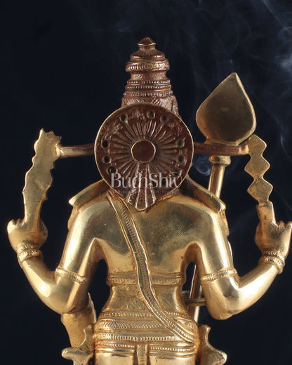 Pure Brass Murugan Swamy Statue - Unique Design 10.5"