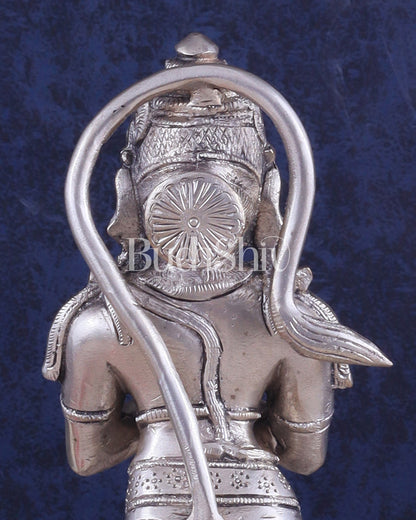 Brass Hanuman in Namaskaram anjali Mudra Statue 12 inch silver plated