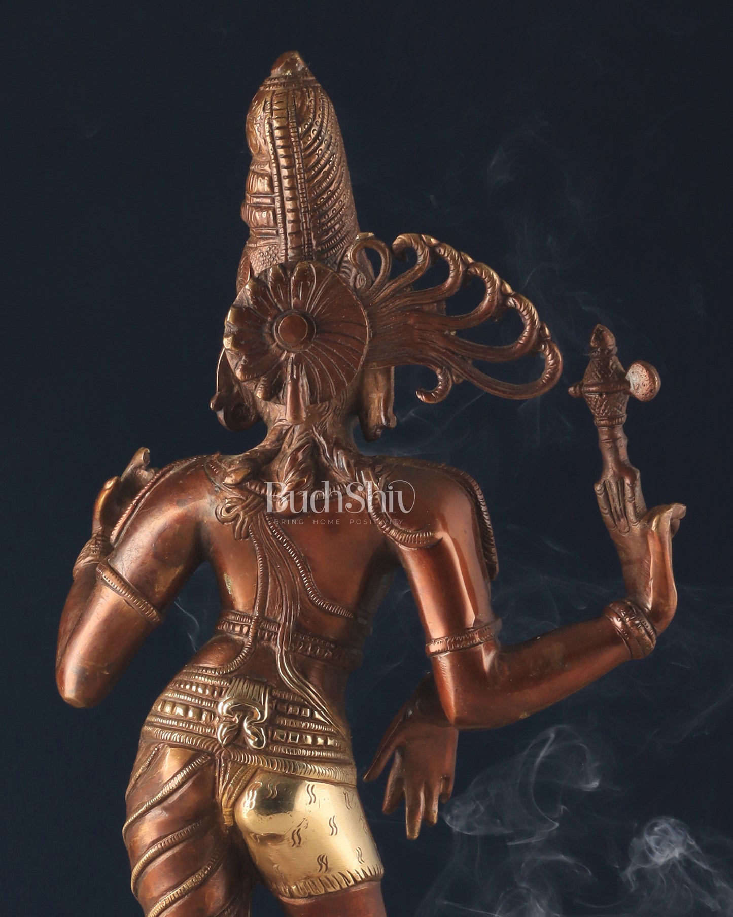 Pure Brass Ardhanarishwara Statue – Half Shiva Half Parvati, Dual Tone Chola Finish, 19" Tall