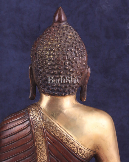 14-inch Pure Brass Buddha in dharmachakra mudra statue