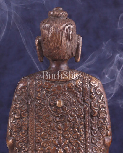 Unique Buddha in Deep Meditation Brass Statue | Intricate Craftsmanship 7"