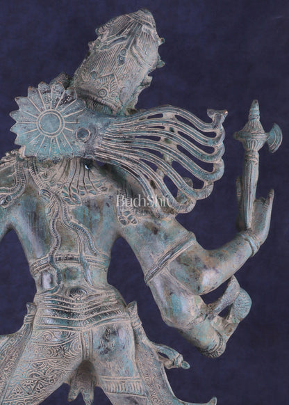 Ardhanarishvara Brass Statue Dual Tone -  Stone Finish - 24"