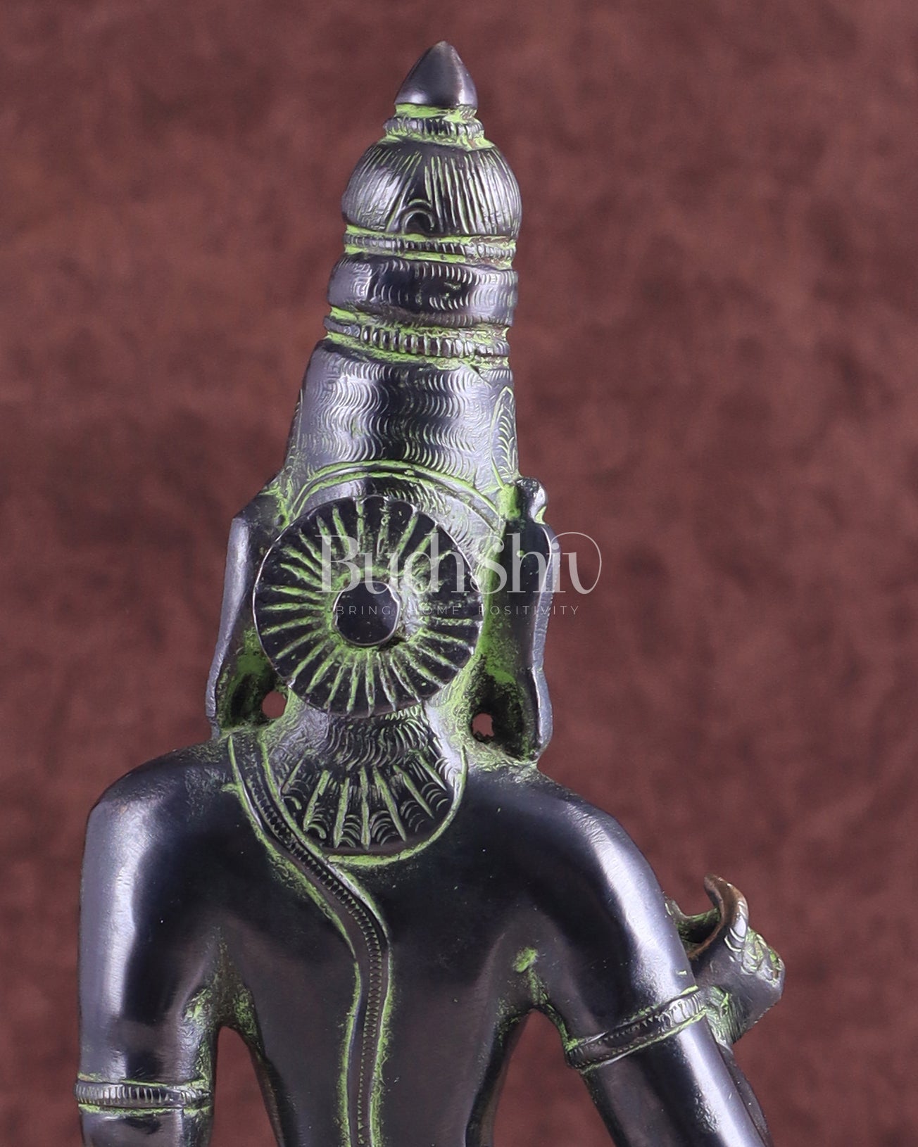 Pure Brass Seated Parvati Idol - 12" Black green tone