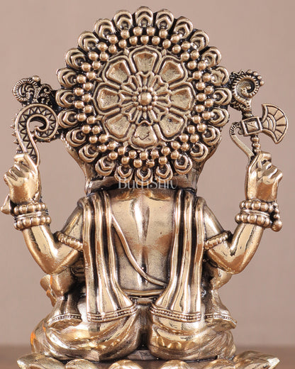 Brass Superfine Ganesh Idol - 6 Inch lotus base