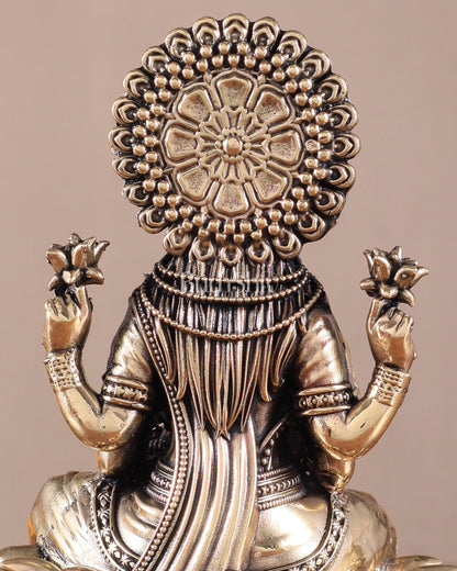 Brass Superfine Lakshmi Idol - 6 Inch lotus base