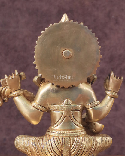 Pure Brass Saraswati Idol - 7.5" Height